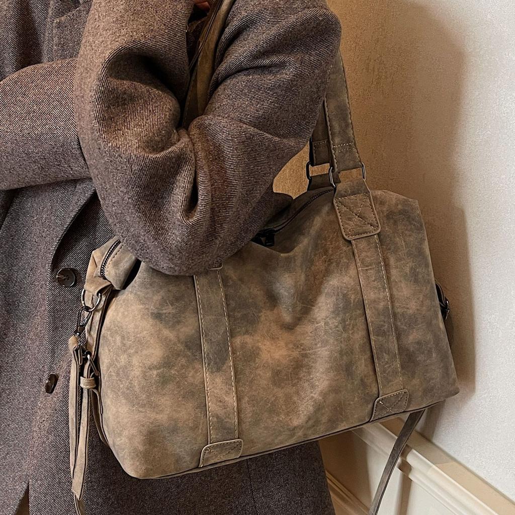 Повседневная дорожная сумка-тоут большой вместимости женская 2025 новая модная ретро-сумка через плечо