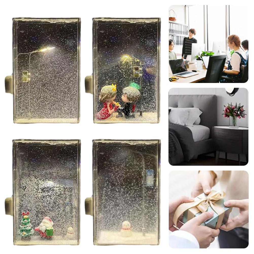 Снежная сцена Уличный фонарь Сделай сам Снежная ночь Перетекающий маленький ночник Рождество Санта Ручная работа Сделай сам Набор материалов Подарок на день рождения