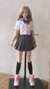 Figure High School Girl Cute Innocent White Gray Sailor Uniform and Stockings Set Fits TBLeague and Other Figures and Shoes Not [TOYBARJAPAN] 1/6