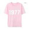 1977 Cotton T-shirt Men and Women Fashion Brand High Street Loose Fleece Cotton T-shirt Autumn Winter Warm Cotton T-shirt