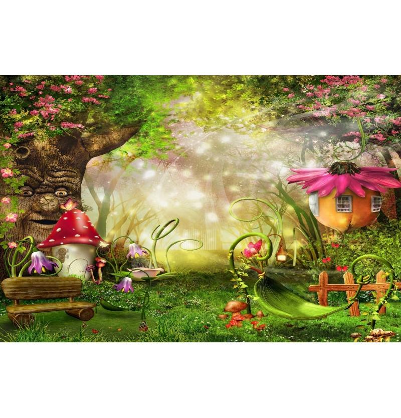 Dream Natural Forest Background Screens, Butterflies, Fairies, Mushrooms, for Children's Parties, Portrait Photography