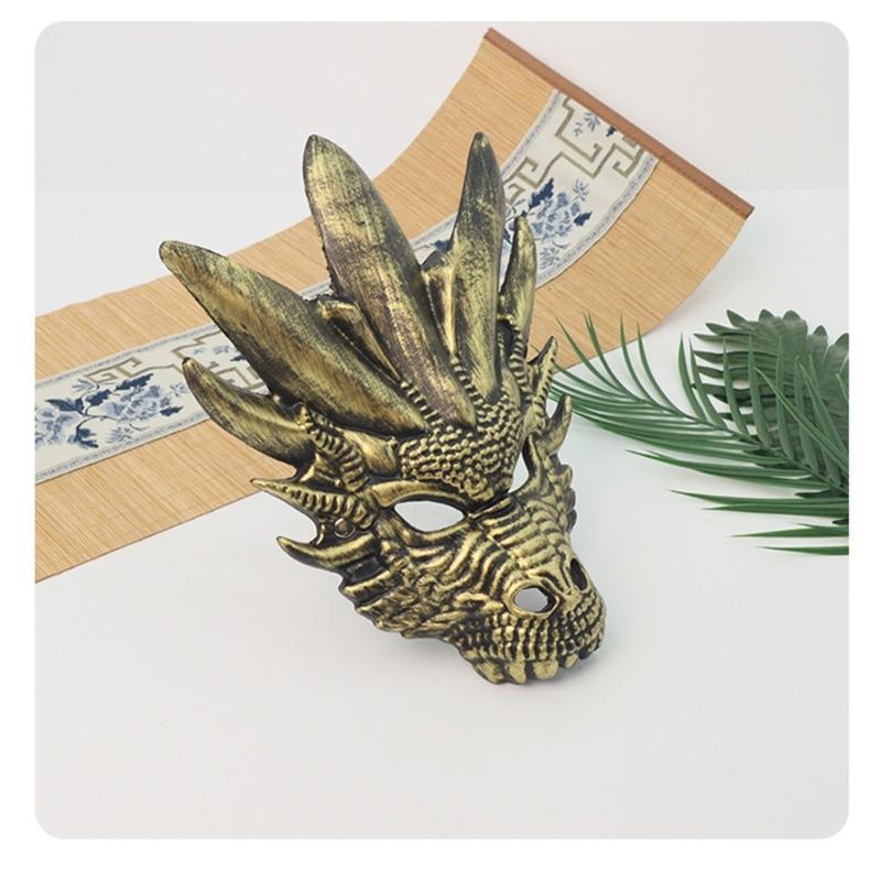 Dragon Head Mask for Women Men Masquerade Dragon Head Full Face Mask Halloween Animal Mask Halloween Cosplay Accessories