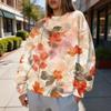 Women's Christmas Print Crewneck Sweatshirt Trendy Lightweight Casual Pullover for Holiday and Everyday Wear