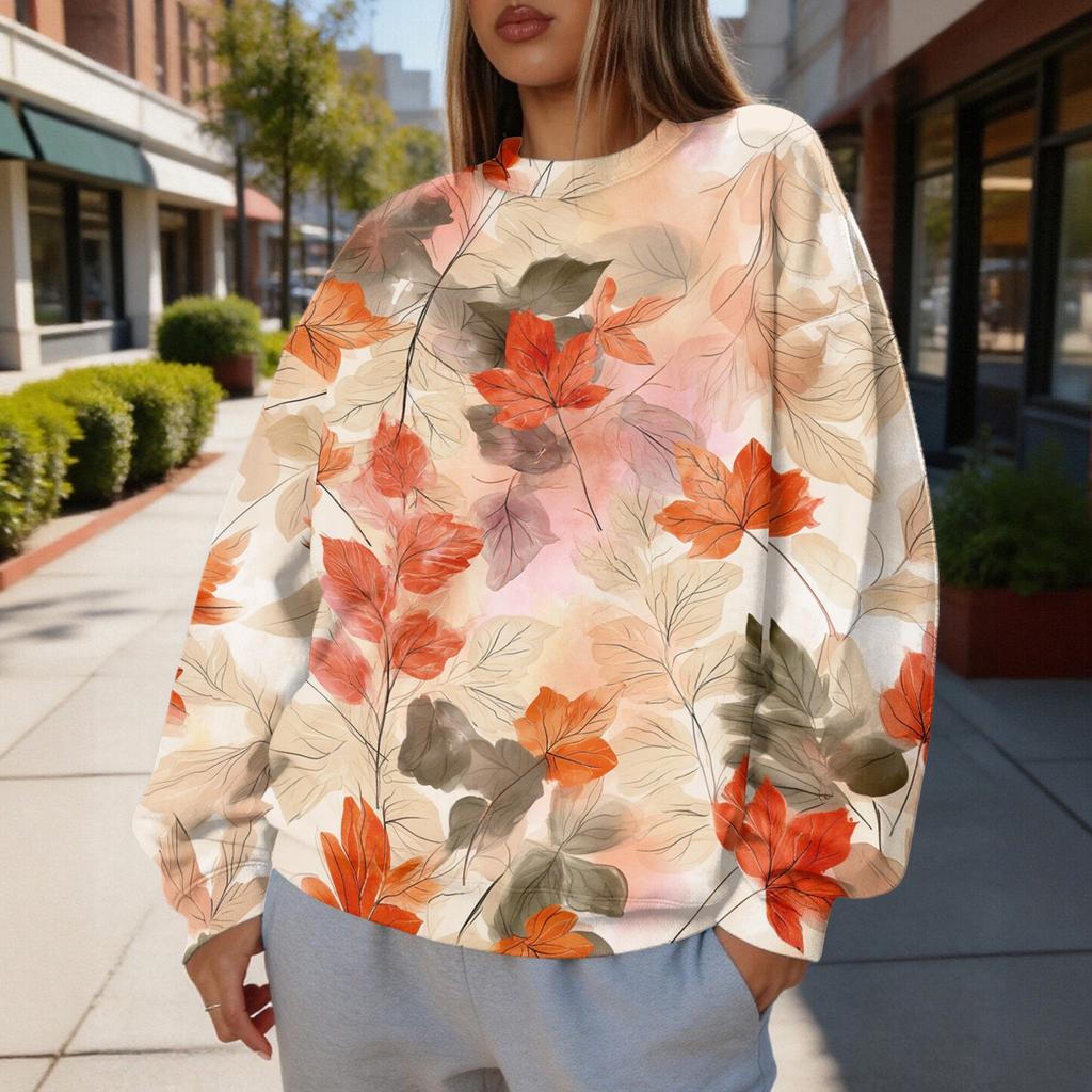 Women's Christmas Print Crewneck Sweatshirt Trendy Lightweight Casual Pullover for Holiday and Everyday Wear