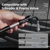 WEST BIKING 130Psi Portable Bicycle Pump With Pressure Gauge Presta Schrader Valve Pump For Ball Road MTB Tire Bike Cycling Pump