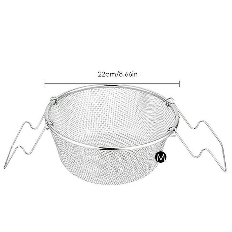 Stainless Steel Serving Basket French Fries Round Fried Basket Mesh Chips