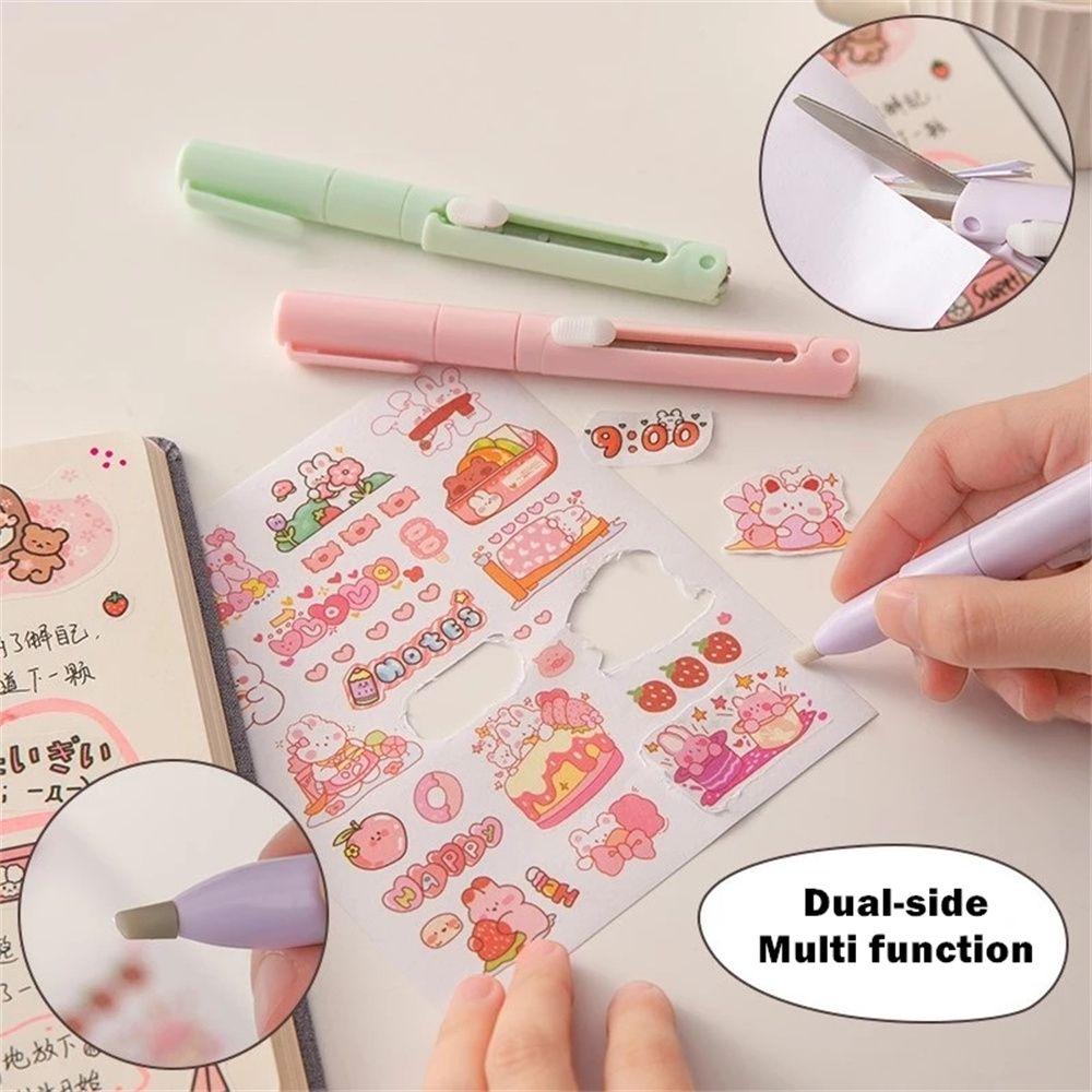 Safe Mini for Diary for Paper Work Precision Art Cutter Sticker Cutter Folding Scissor Pen Cutter
