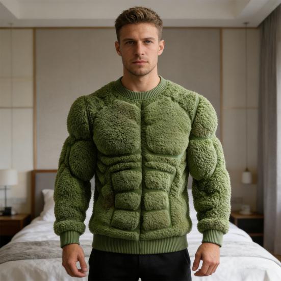 Флисовые пуловеры для мужчин и женщин, оверсайз, с круглым вырезом, с длинным рукавом, забавный 3D-цифровой принт, одежда для осени и зимы