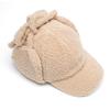 Бейсболка из овечьей шерсти, теплая кепка, женская плюшевая однотонная кепка для защиты ушей на осень-зиму