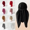 Solid Color Imitation Cotton and Linen Scarf for Women, 90CM Pleated Square Scarf, Headscarf Scarf