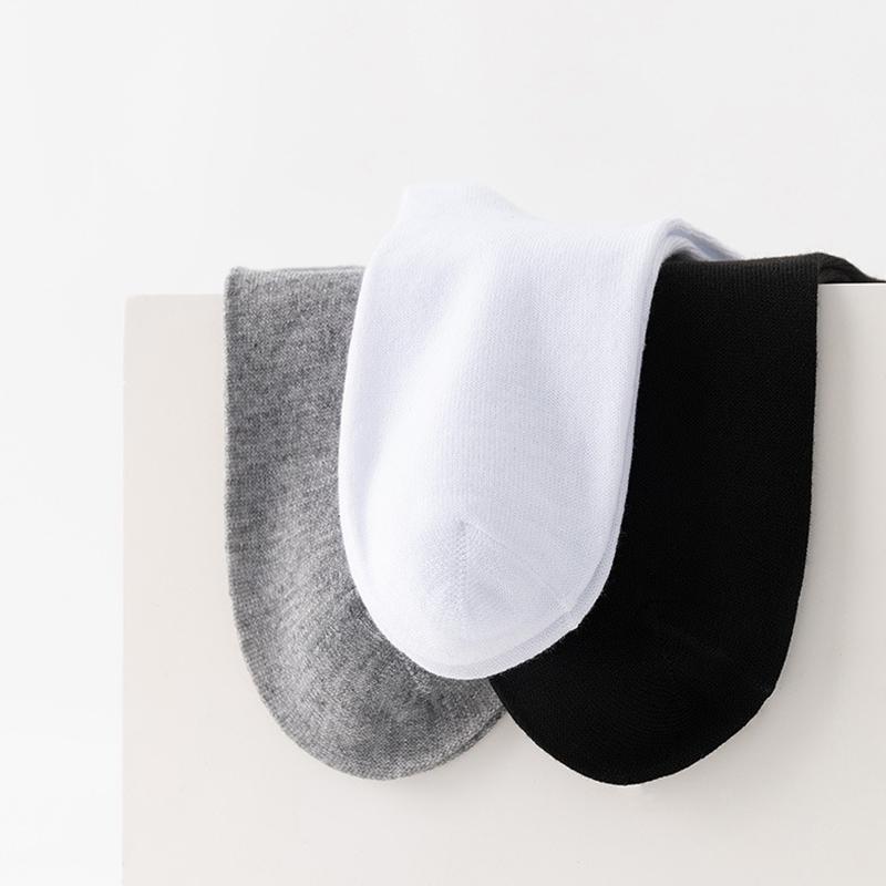 5 пар/комплект мужские однотонные носки черно-белые деловые носки осенние повседневные мужские дышащие спортивные короткие носки