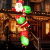 Yousheng Lighted Christmas Inflatable Figurine Large Cute Blow Up Snowman Penguin Gingerbread Man Santa Ornaments with Built-in LED Light for Lawn