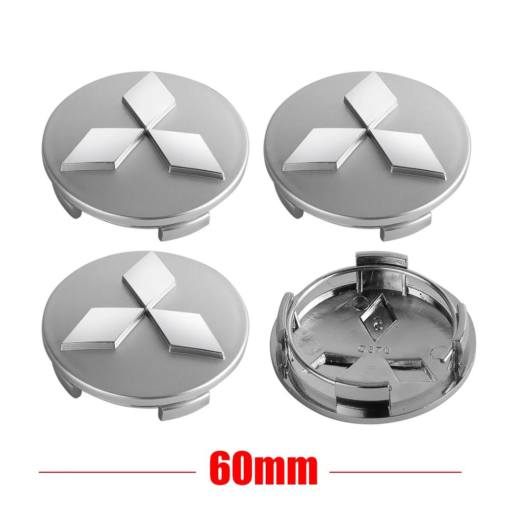 4PCS 60mm Wheel Hub Cap Emblem Stickers for Mitsubishi Compatible with All Models Pajero Outlander Lancer Rim Decal Easy Install