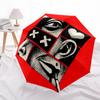1pc Eyes Heart Automatic Open/Close Umbrella, Portable Folding Umbrella, Compact Travel Umbrella for163