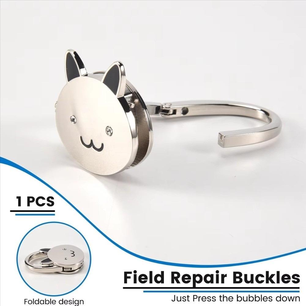 Metal Silver Tone Hook Cat Style Purse Hanging Hook Bag Holder Bag Hook Home Organization
