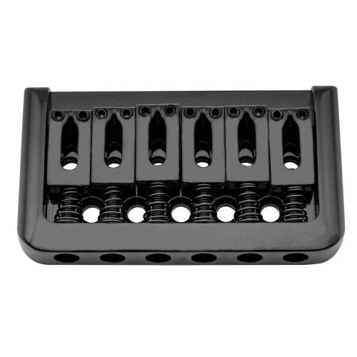 Musiclily 10.5mm String Pitch Hardtail Guitar Bridge for Strat/Telecaster Electric Guitars, Black