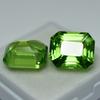 16.12 Ct Natural Peridot Emerald Cut Loose Gemstone PAIR For Jewelry