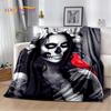 3D Gothic Horror Female Skull Dead Girl Soft Plush Blanket,Flannel Blanket Throw Blanket for Living Room Bedroom Bed Sofa Picnic
