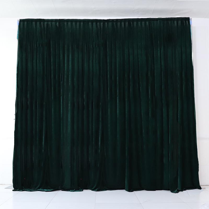 Black, Burgundy & Gold Velvet Wedding Stage Backdrop Drapes with Gauze