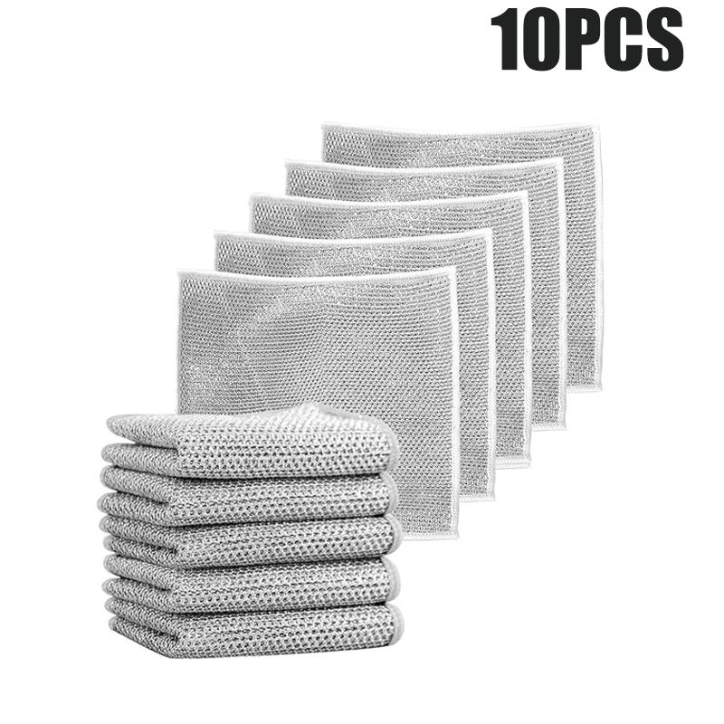 Многоцелевые проволочные салфетки для мытья посуды 10 шт. Салфетки для мытья посуды многоразового использования для влажной и сухой многофункциональной мойки посуды