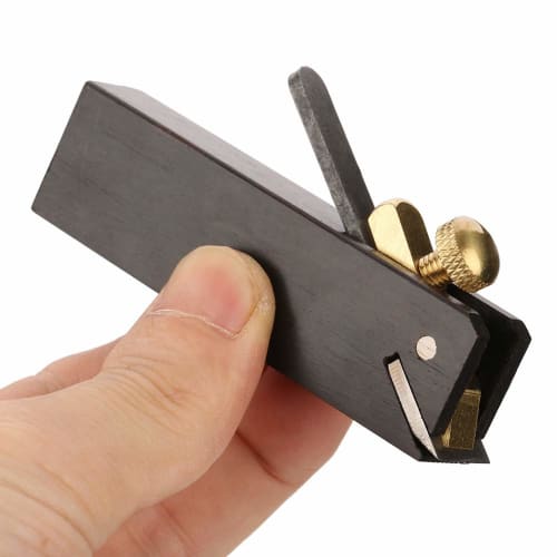 Ebony Mini Plane, Mini Planer for Surface and Flat Surfaces, Crafting, Made of Ebony, High Hardness, Wear Resistant, 75mm Long, DIY, Compact