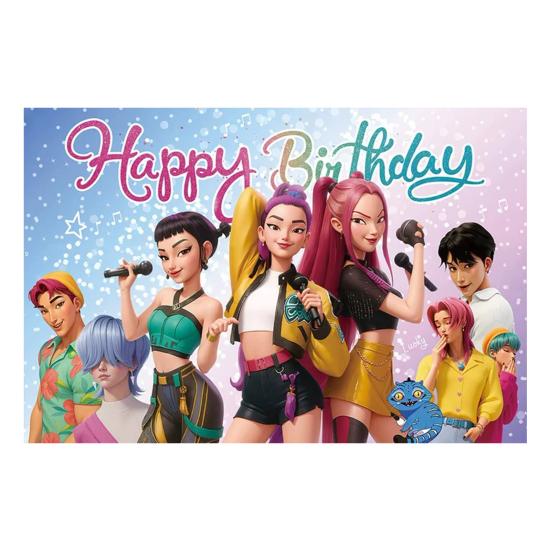 Фоновая ткань Демон Фильм Охотники С Днем Рождения Баннер Задник Подвесная ткань Украшение Детские товары для вечеринки