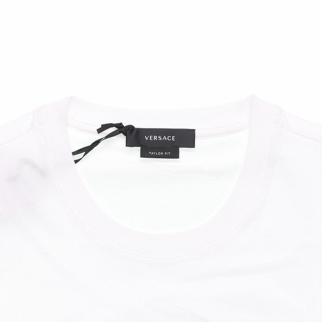 VERSACE T-Shirts Men's White Crew Neck Moderate Straight Fit 10016191-A012631-W000