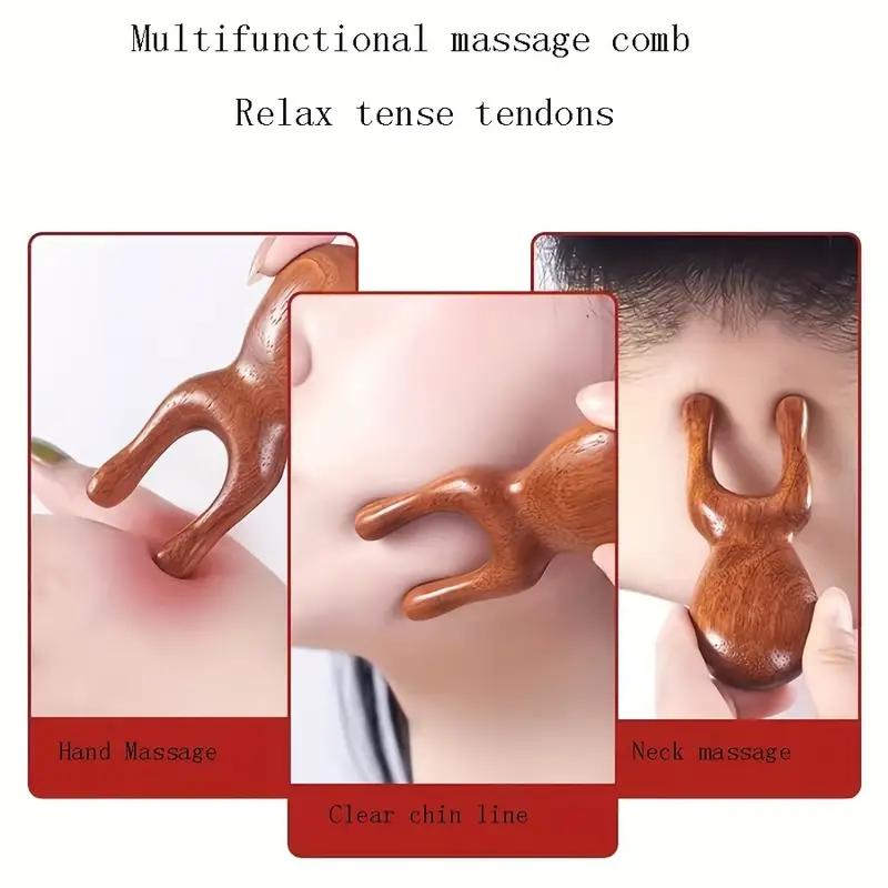 1 шт. Золотой сандаловый массажный гребень для носа и глаз, акупунктурный массажер, снимает ринит, улучшает циркуляцию крови, инструменты для соскабливания смолы гуаша