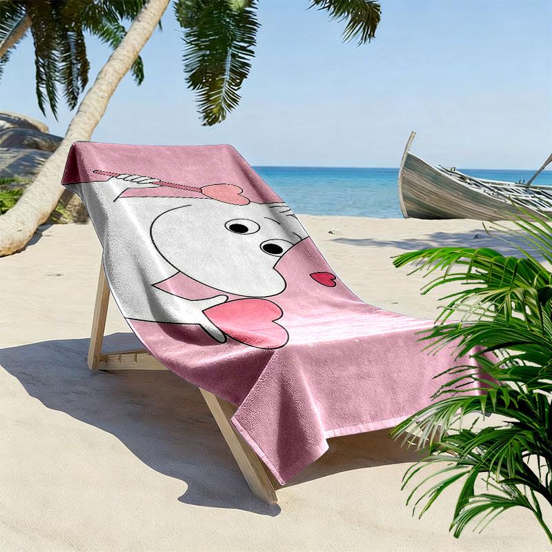 Moomin Art Print Beach Towel, Large Soft Quick Dry Towel for Beach Camping Swimming