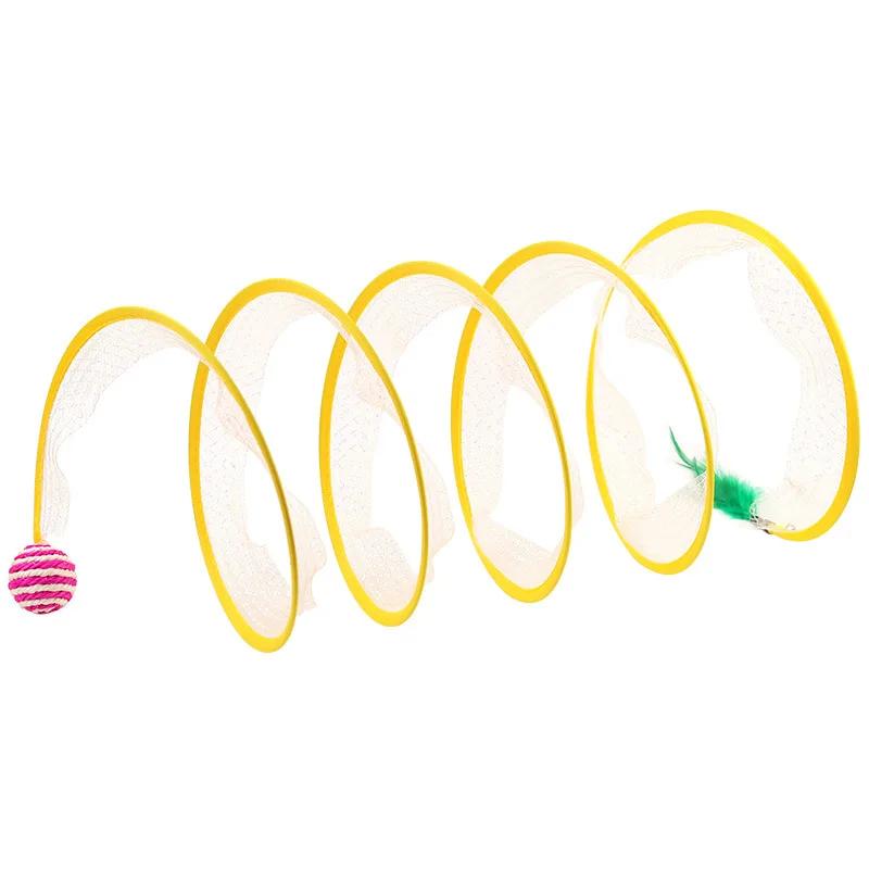 Игрушка для кошек, складной туннель для кошек, S-образный туннель для мышей, пружинная игрушка, забавный длинный стержень для кошек, интерактивная игрушка для развлечения и облегчения саморазвития