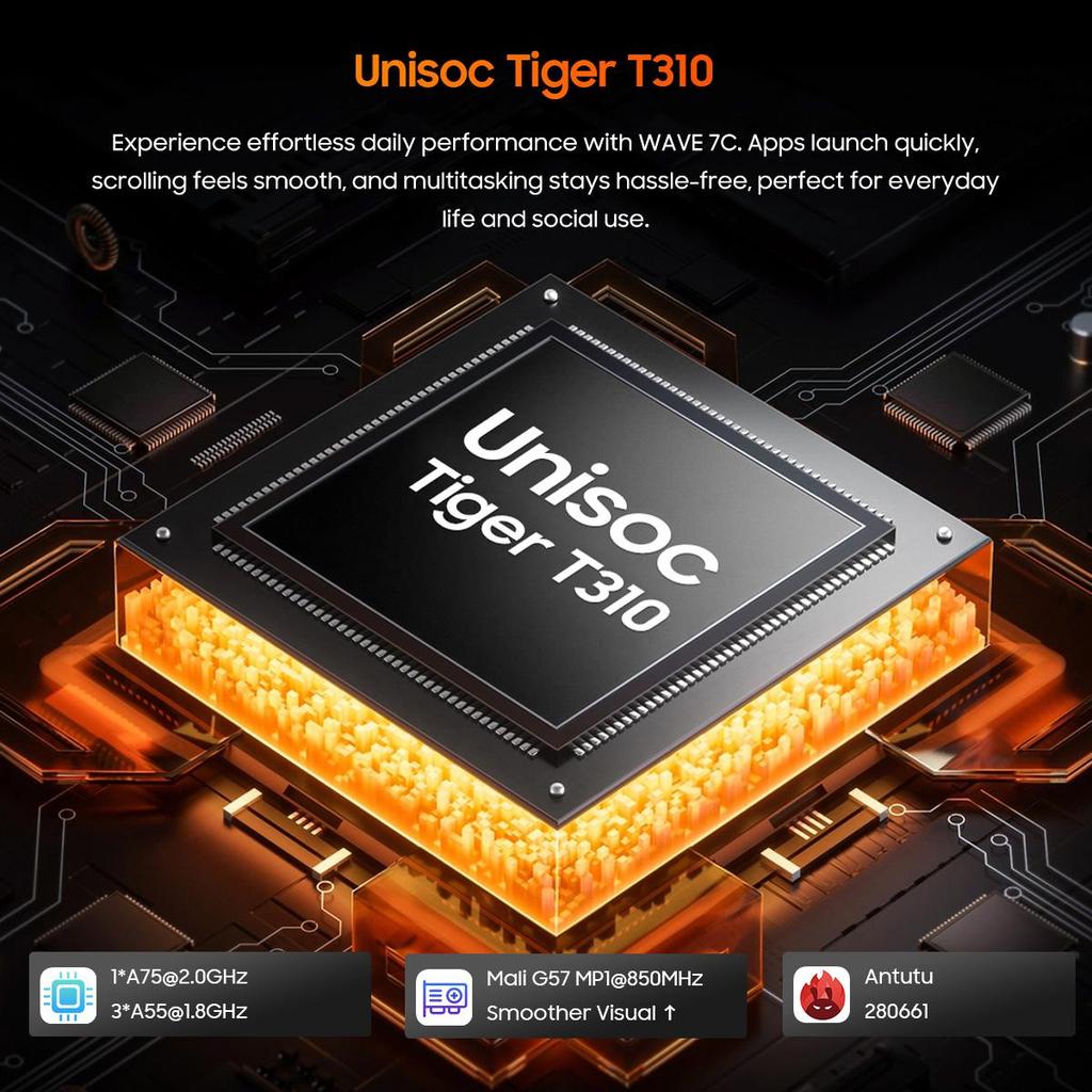 Blackview WAVE 7C 4G AI Смартфон 16 ГБ+128 ГБ 6,56" Android 16 5000 мАч Мобильный телефон