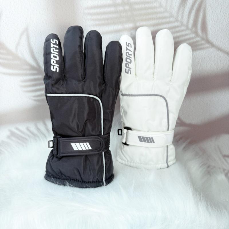 Unisex Winter Cycling Gloves, Thick Fleece Lined Waterproof Windproof Motorcycle Riding Warm Gloves
