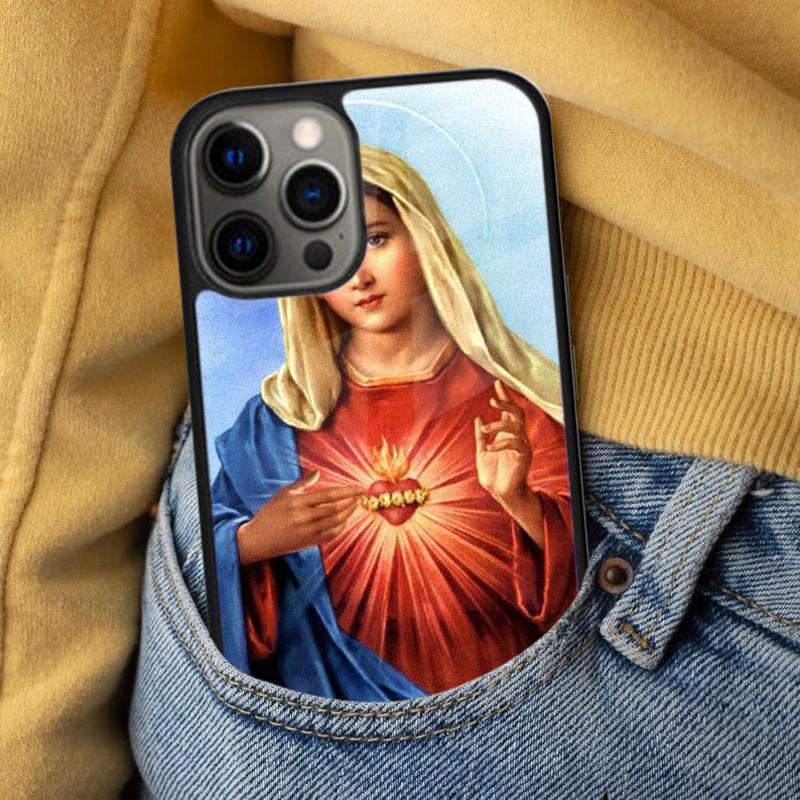 Святая Мать Дева Мария Христианский Мягкий Чехол для Телефона для iPhone 17 Air 16e Pro max 15 Pro 13 14 Plus 11 12 MagSafe Магнитный Чехол