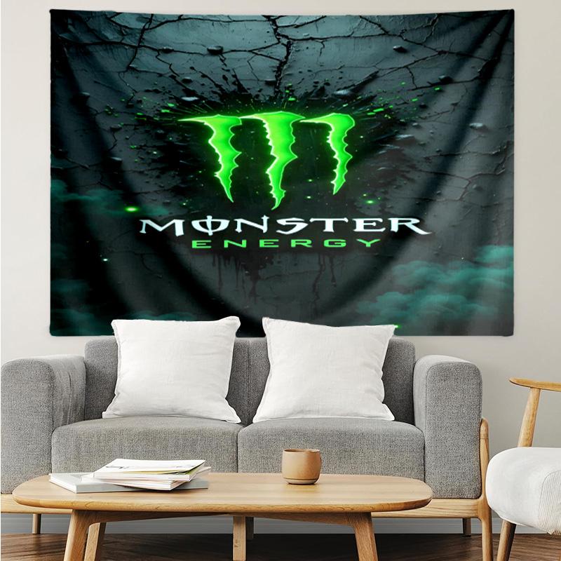 1 шт. Гобелен с изображением Monster Energy, Аксессуары для игровой комнаты, Гобелен для спальни, гостиной, комнаты в общежитии, Настенный декор, Подарок фанату на день рождения