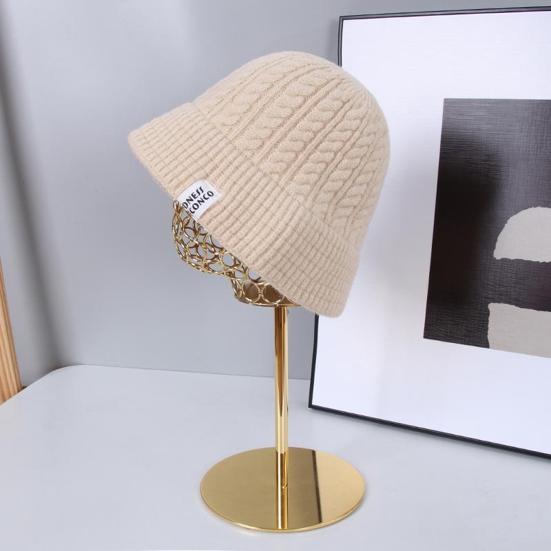 Big Head Circumference Knitted Hat for Women, Small Face In Autumn and Winter, Warm Bucket Hat, Enlarged and Deepened Ear Protector Basin Hat