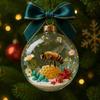 Animal Christmas Ball Ornaments Handcrafted 3D Turtle/Penguin/Bee/Dachshund Clear Ball Ornament for Xmas Tree Holiday Home Party Decor