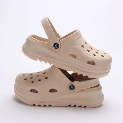 Модные туфли-клоги на массивной платформе для женщин, толстая подошва, нескользящие пляжные сандалии, женские летние 2025, модные клинья, EVA сандалии, шлепанцы