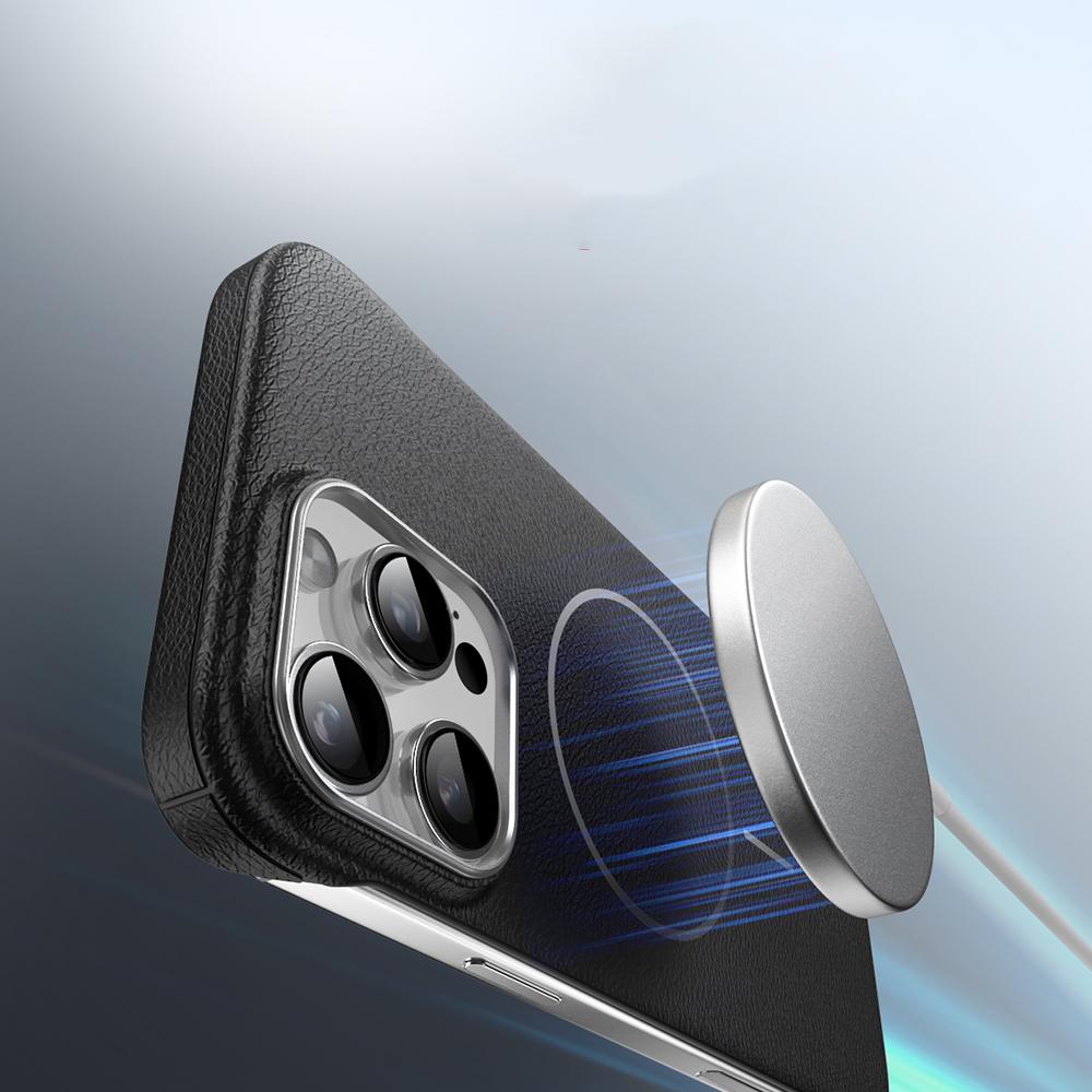 Роскошная кожаная текстура безрамочный чехол для Magsafe для iPhone 16 15 Pro 14 Pro Max 13 тонкий ударопрочный беспроводной зарядный магнитный чехол для телефона