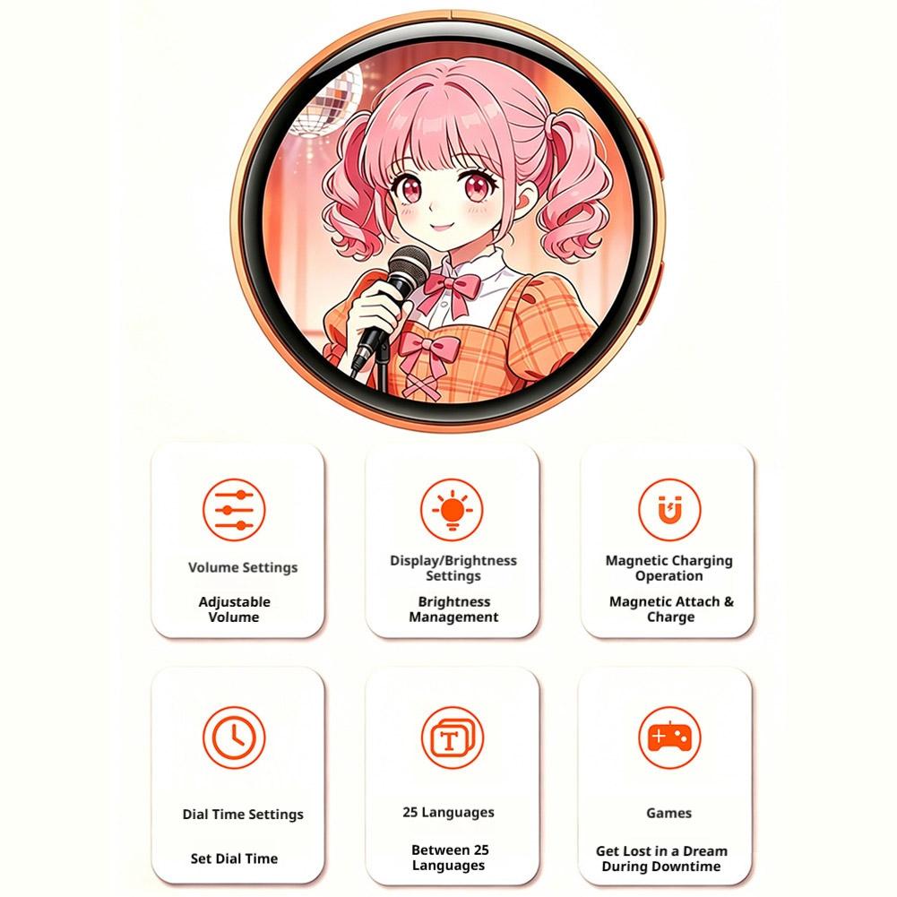 Dynamic Electronic Badge Display Pin 1.5 In Touch Screen Anime Electric E-Badge For Game Peripherals Excellent Fans Friends Birthday Gift