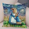 Original Decorative Cushion Cover Abstract Swirl Pattern with Animal Motif Soft Square Pillow Home Living Accessory xcm
