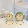 Nordic Style Alarm Clock Digital Quartz Clock Home Ornament Portable Mute Clocks with Metal Stand for Bedroom Decor