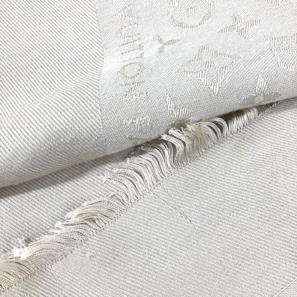 Louis Vuitton M71336 Monogram Shawl Fringe Scarf Stole Large Size shawl Beige