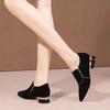 Женская обувь Slip-on женские туфли на высоком каблуке модные неглубокие туфли для офиса и карьеры сексуальные с острым носком однотонные туфли на каблуке для женщин