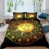 Sun Moon Duvet Cover Set Queen Microfiber Bohemian Black And White Print Yin Yang Comforter Cover Galaxy Star Twin Bedding Set