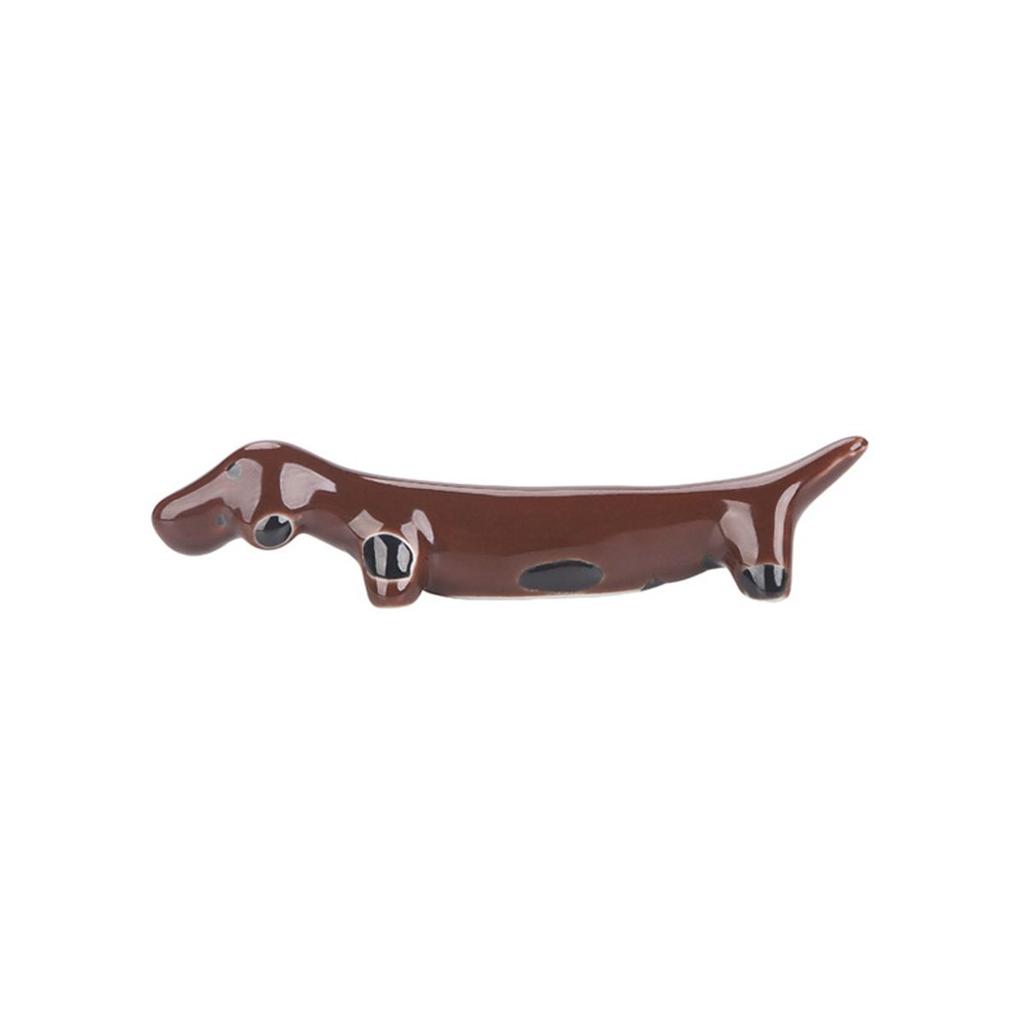 Ceramic Puppy Shaped Dachshund Chopstick Rest Tableware Rack Chopsticks Holder Dinnerware Stand
