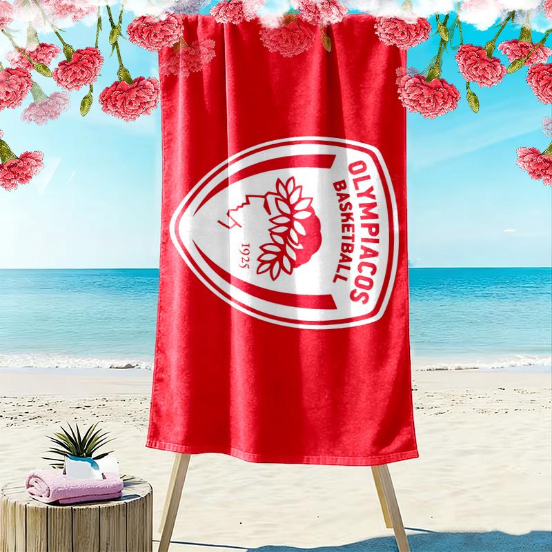 Olympiacos Print Beach Towel, Large Soft Quick Dry Towel for Beach Camping Swimming