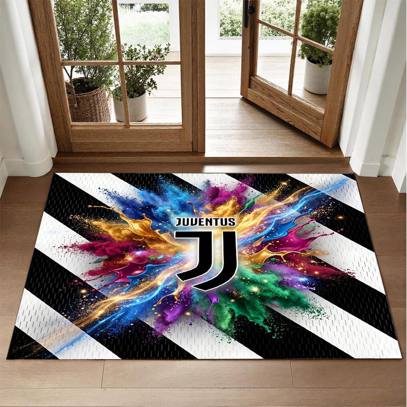 Juventus FC Design Crystal Velvet Rug Soft Decorative Mat for Bedroom Entrance