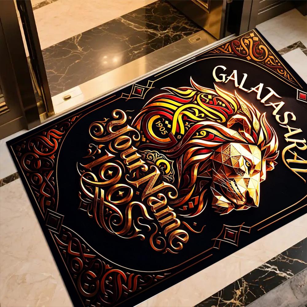 Galatasaray Pride Customizable Name Floor Rug Office Rug Design for Hallway Game Room Kitchen Study room Anti-slip Rug Office home decor