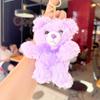 Teddy Bear Cartoon Plush Toy Bow Decoration Animal Doll Keychain Kid Pendant