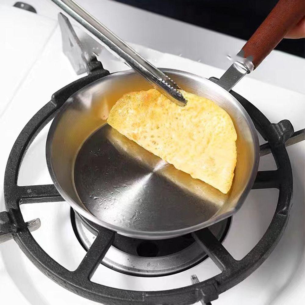 Oven Safe 304 Stainless Steel Frying Pan Flat Bottom Cooking Pan Professional Omelette Pan Home